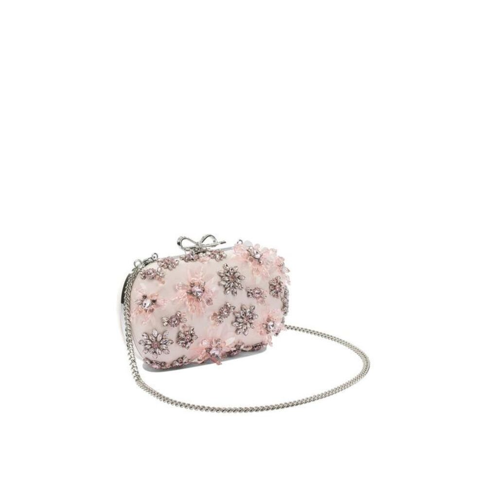 SELF-PORTRAIT Crystal Embellished Clutch Bag Women PINK Clutches - Picture 2 of 5